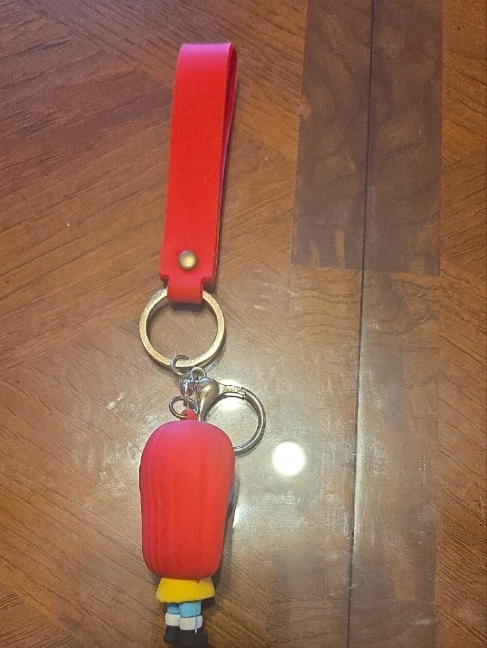 Disney Sally Rubber Character Keychain in Red and Blue